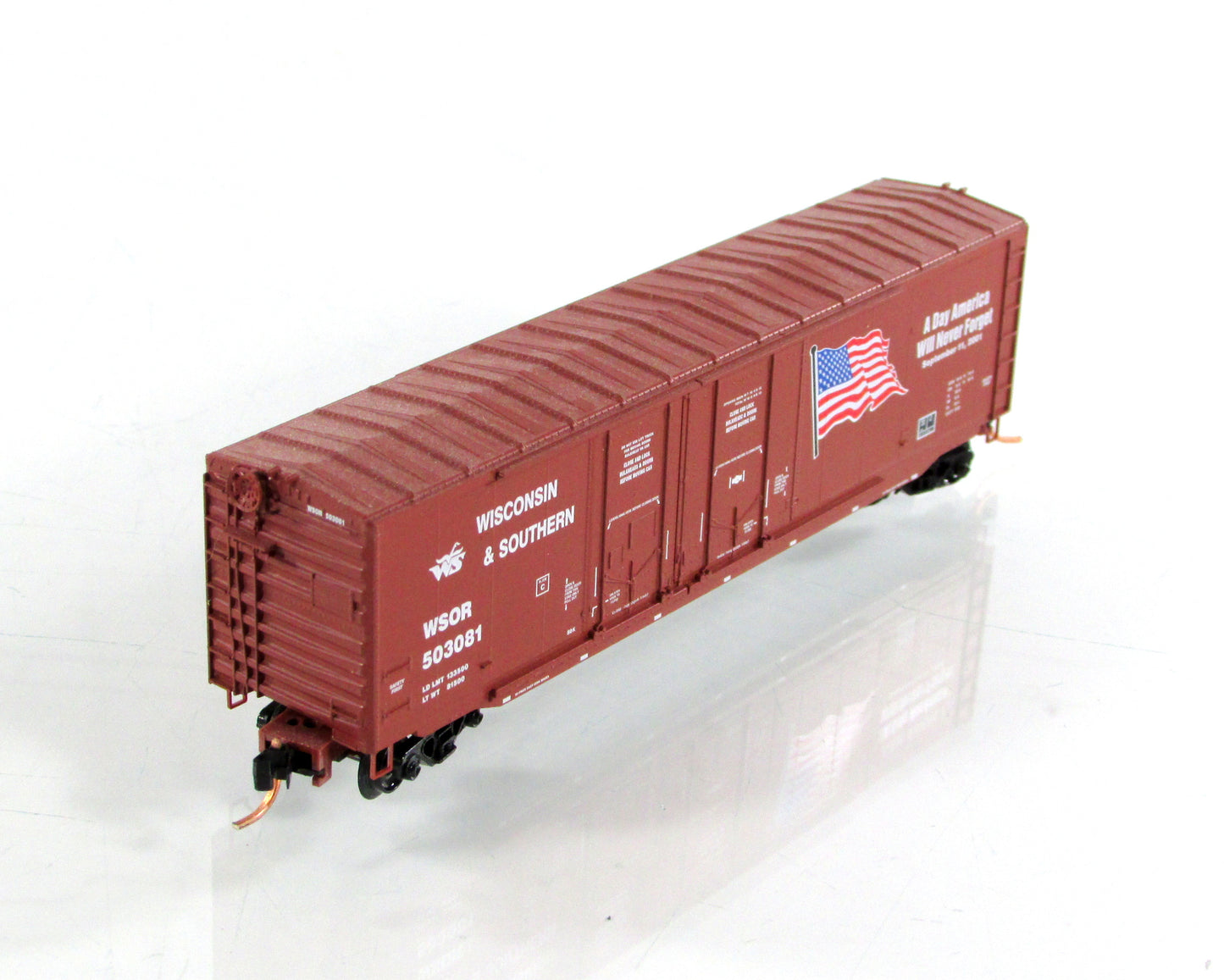 N Scale *WISCONSIN SOUTHERN* 9-11 Memorial Box Car #503081 - Micro Trains 75080