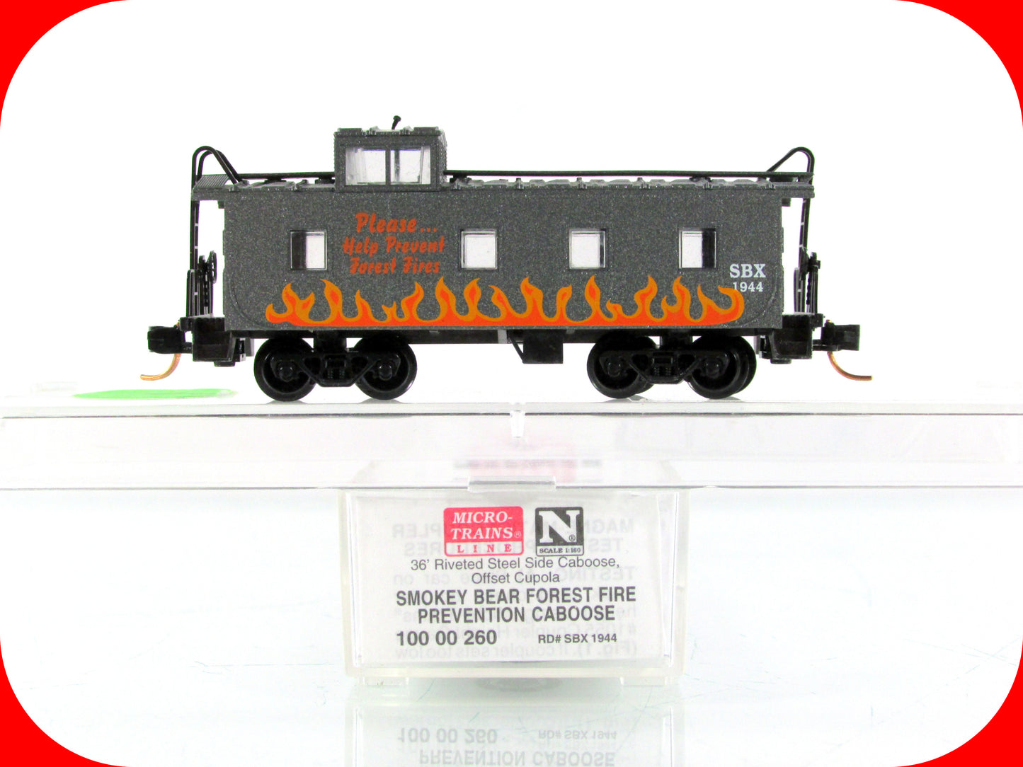 N Scale **SMOKEY BEAR** Forest Fire Prevention Caboose -- Micro Trains 10000260