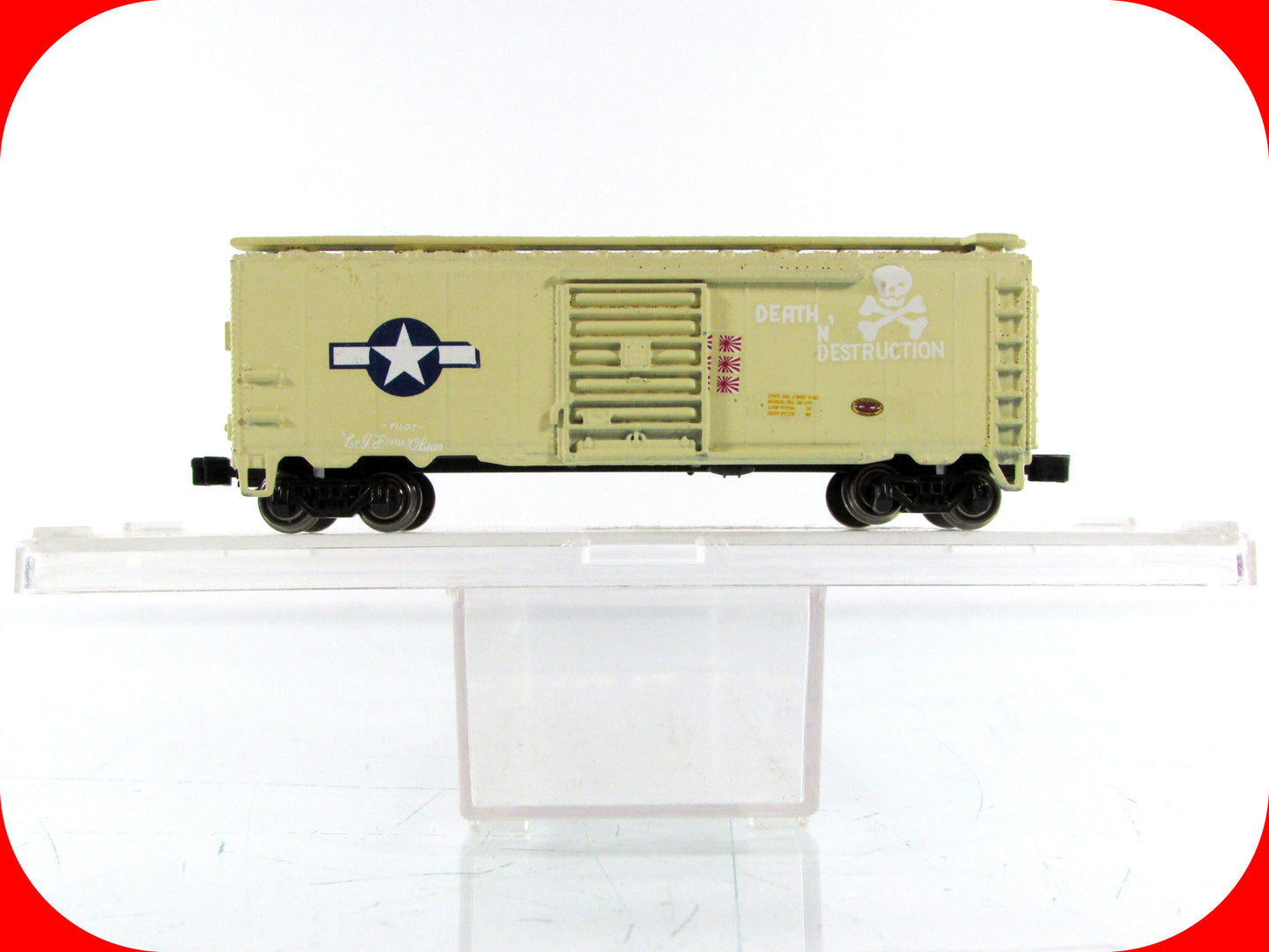 N Scale ***WWII US Army Air Corp** Custom 40' Box Car - Bachmann, Knuckle Cplrs