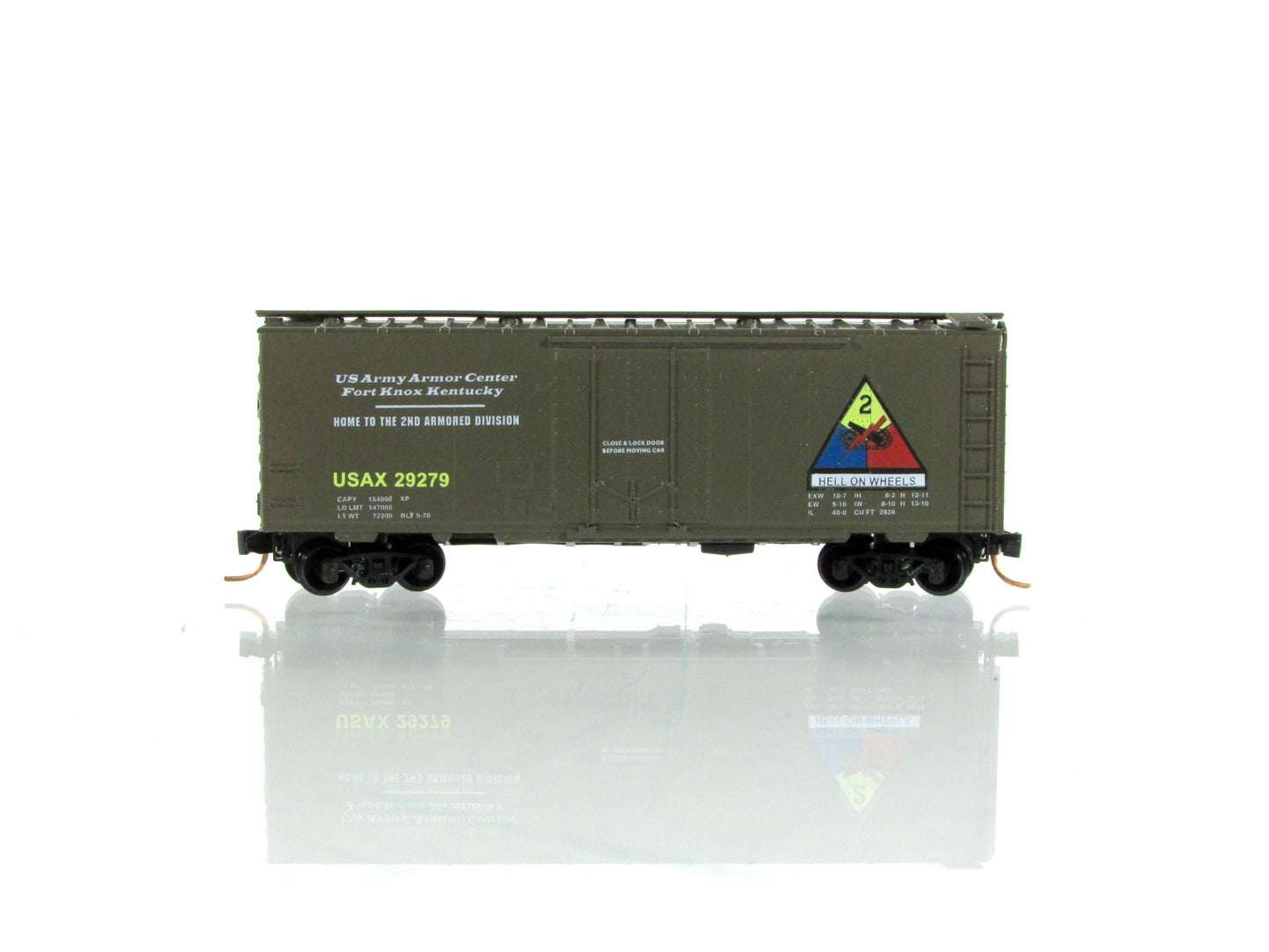 N Scale **US Army Fort Knox** Box Car USAX 29279 - Premiere Editions, MTL *RARE