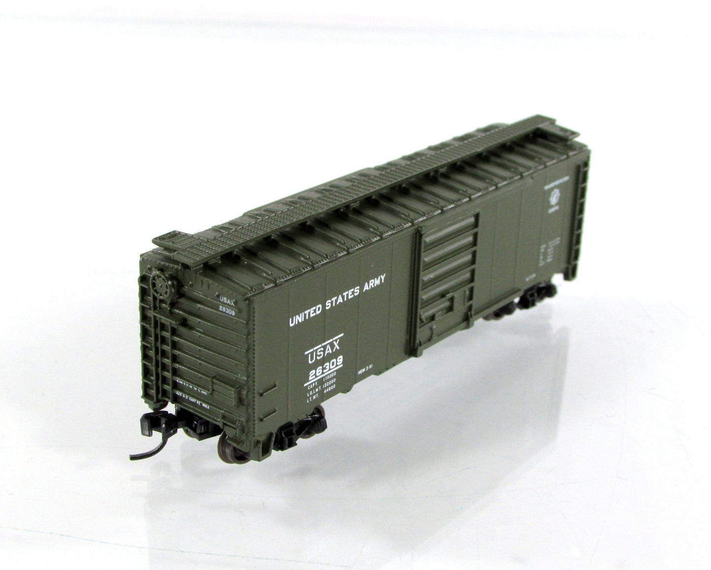 N Scale *UNITED STATES ARMY* Box Car USAX 26309 - Atlas 34627, Knuckle Cp *RARE