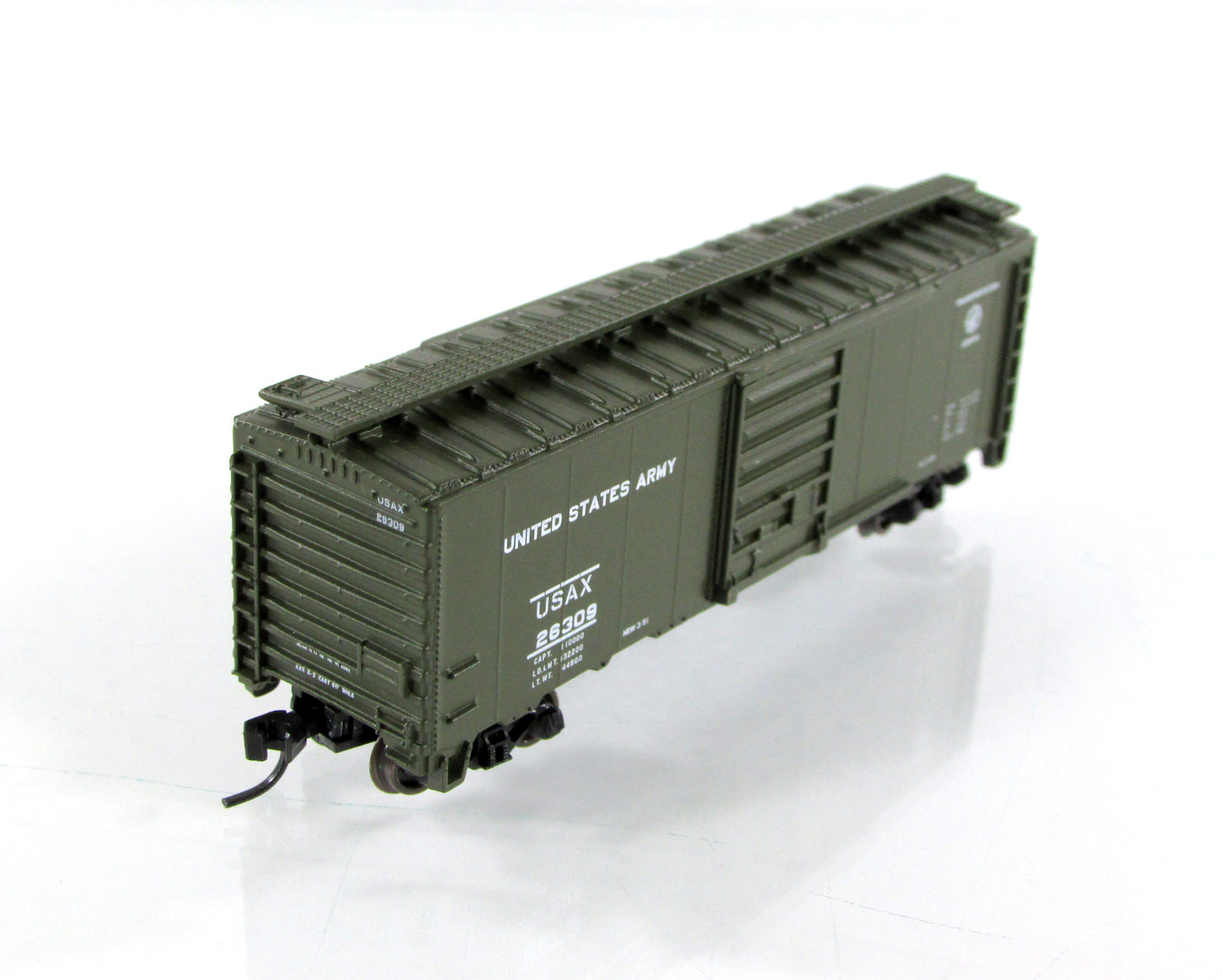 N Scale *UNITED STATES ARMY* Box Car USAX 26309 - Atlas 34627, Knuckle Cp *RARE