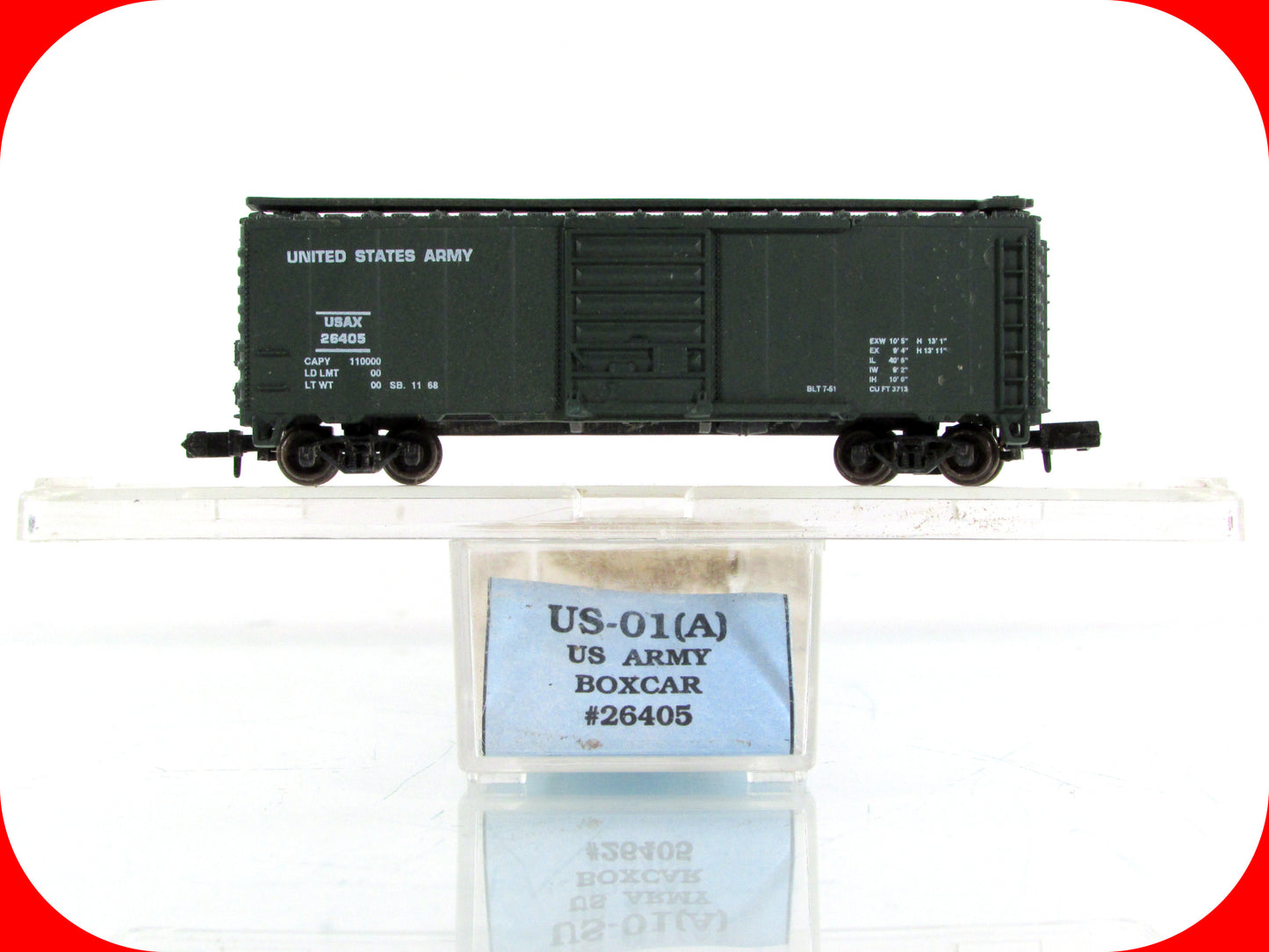 N Scale *UNITED STATES ARMY* Box Car, USAX 26405 -Atlas / Loco-Motives US-01(A)