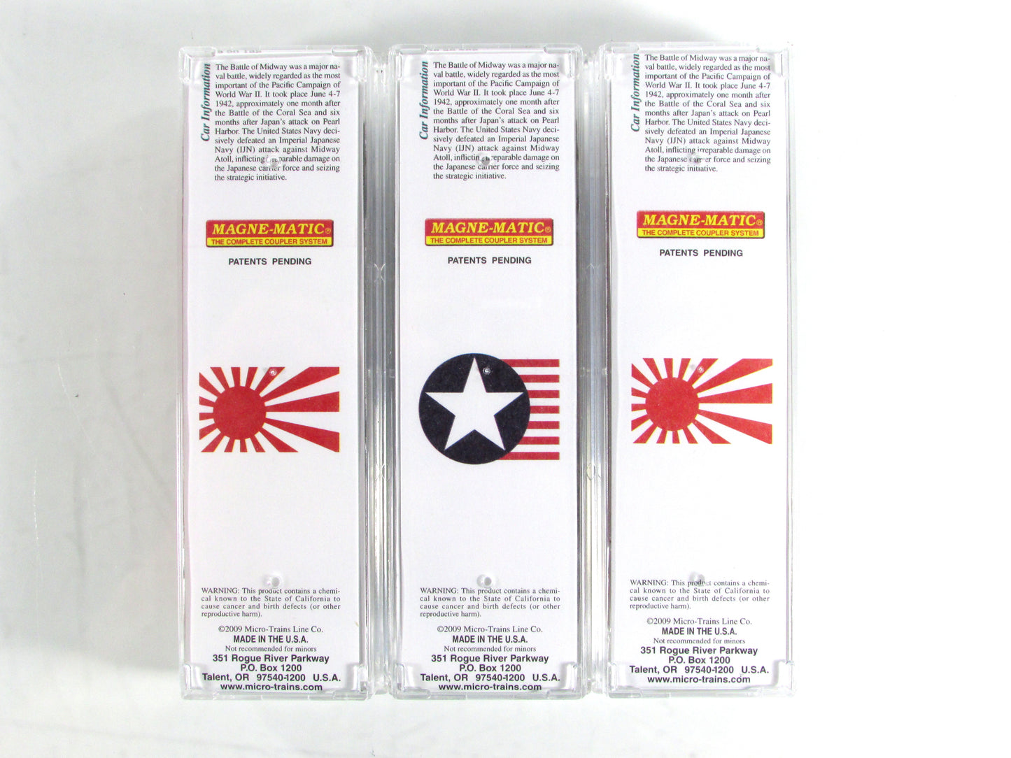 N Scale **BATTLE of MIDWAY** WWII Aircraft Carrier 3-Box Car Set - Micro Trains