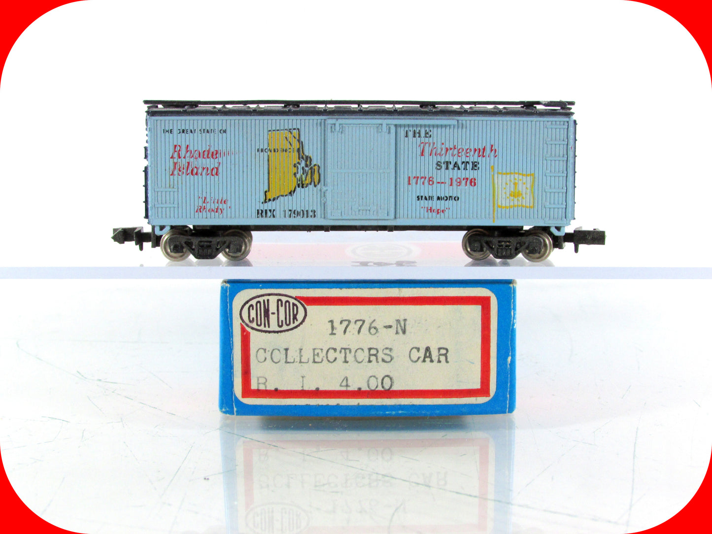 N Scale **RHODE ISLAND** Colony-State Collector Box Car - Con-Cor 1776 N **RARE