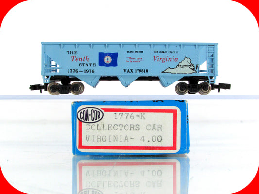 N Scale ***VIRGINIA*** Colony-State Collector Box Car - Con-Cor 1776 K **RARE