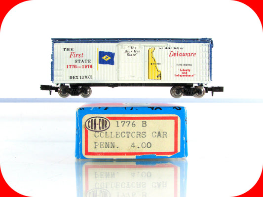 N Scale ***DELAWARE*** Colony-State Collector Box Car - Con-Cor 1776 A **RARE