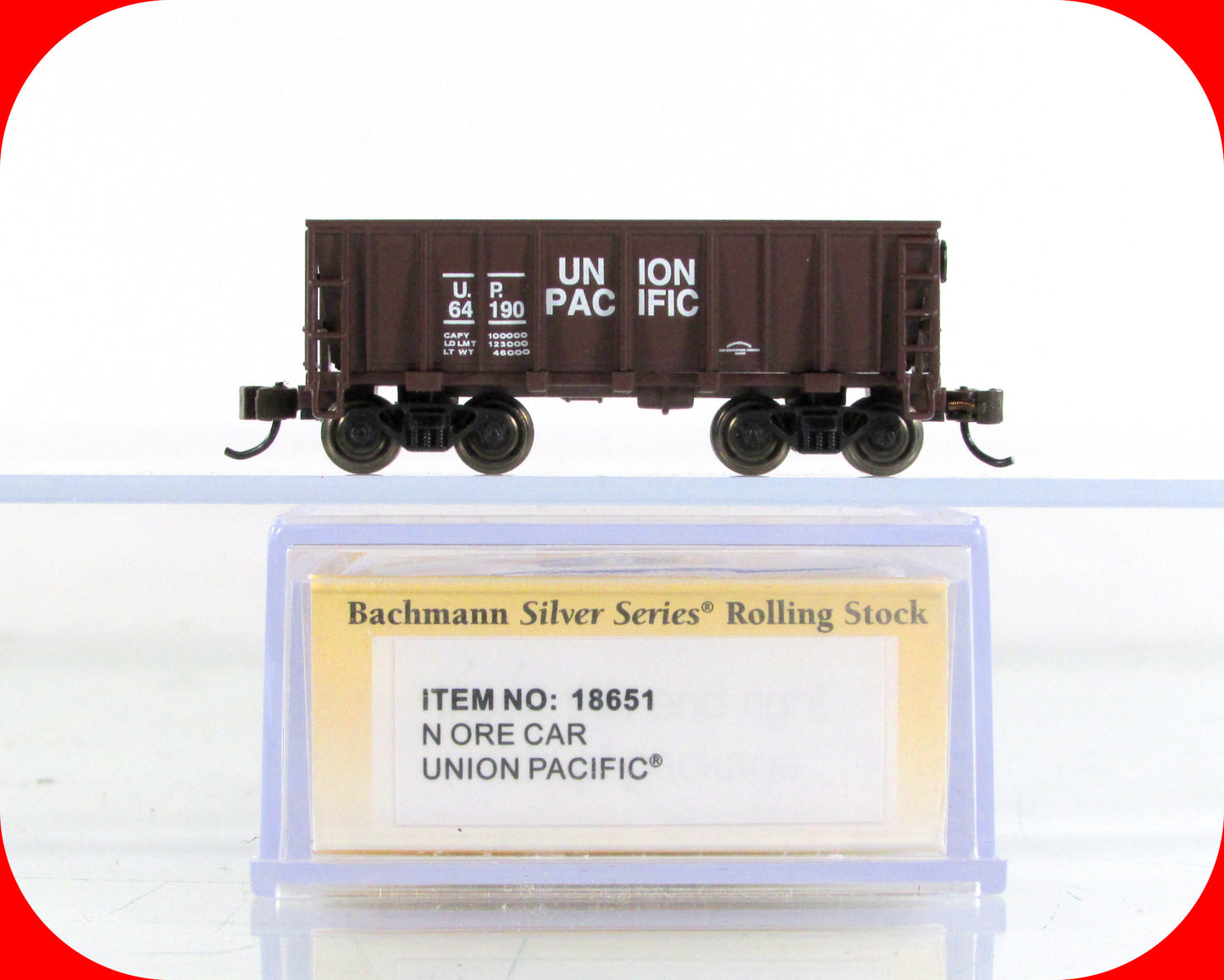 N Scale **UNION PACIFIC** Ore Car, UP 64190 - Bachmann 18651, Knuckle Couplers