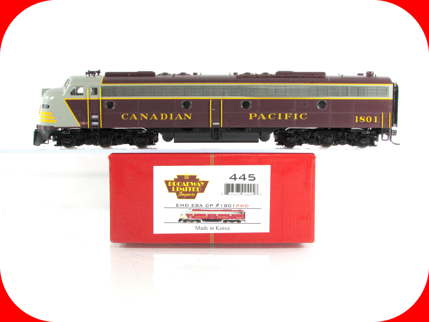 HO Scale ***CANADIAN PACIFIC*** E8A Diesel, CP 1801 - Broadway 445, DCC Sound