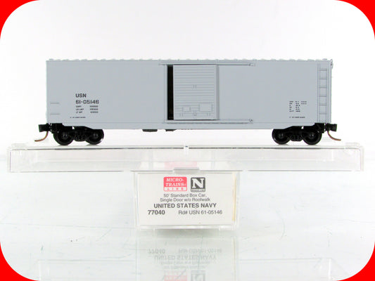 N Scale ***United States NAVY*** 50' Box Car, USN 61-05146 - Micro Trains 77040