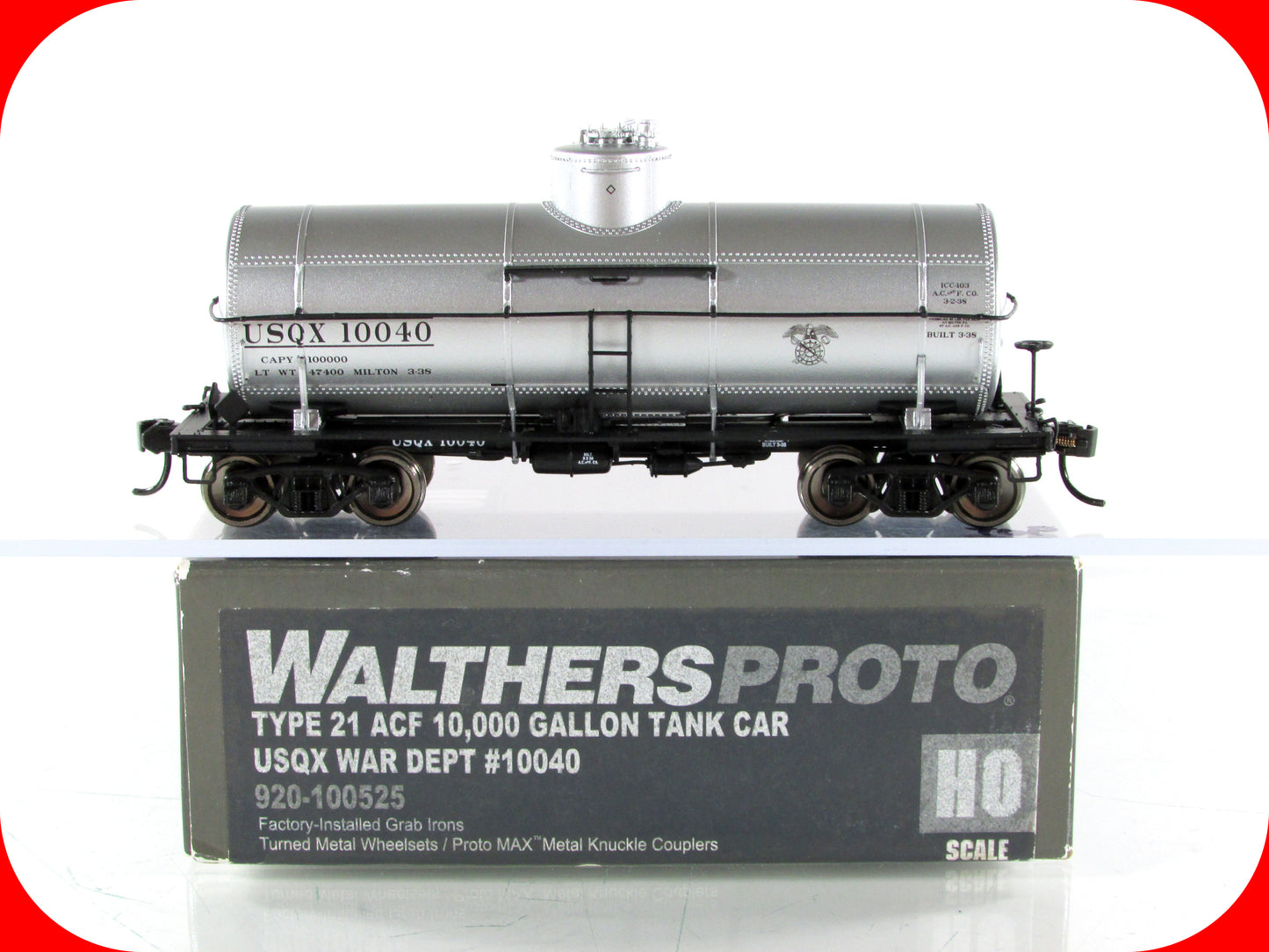 HO Scale **WAR DEPARTMENT** Military Tank Car, USQX 10040 - Walthers 920-100525