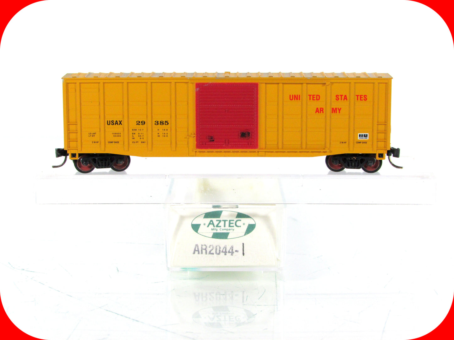 N Scale *UNITED STATES ARMY* 50' Box Car #29385 - AZTEC AR2044, MTL Cplrs *RARE