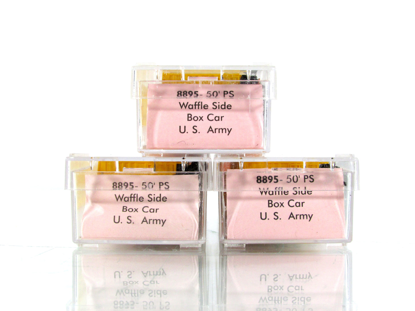 N Scale **US ARMY* 50' Box Cars #29380,29387,29391 - Roundhouse 8895, MTL Cplrs