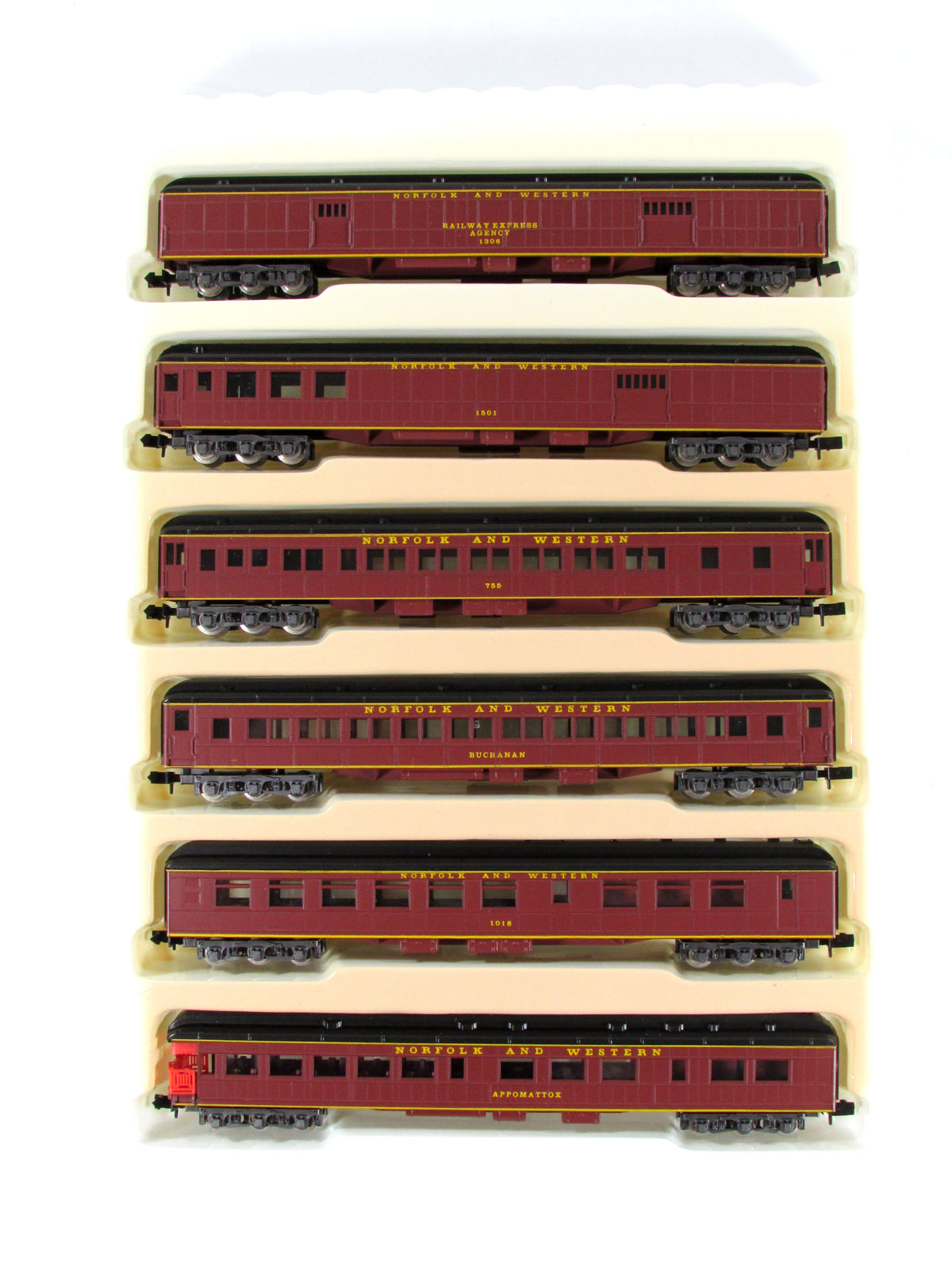 N Scale **NORFOLK & WESTERN** Heavyweight Passenger 6-Car Set -- Con-Cor 570012