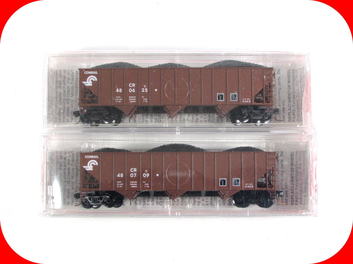 N Scale **CONRAIL* 100-Ton Coal Hopper Set #480625,480709 - Micro Trains 108032