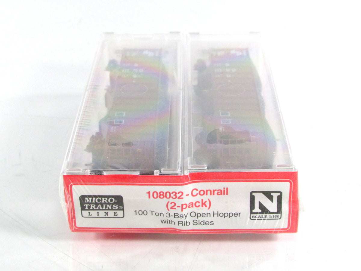 N Scale **CONRAIL* 100-Ton Coal Hopper Set #480625,480709 - Micro Trains 108032
