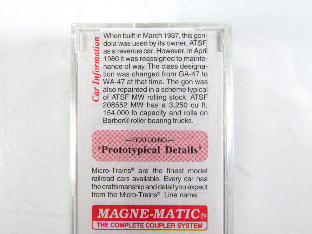 N Scale ***SANTA FE*** Maintenance Of Way Gondola #208522 - Micro Trains 105060