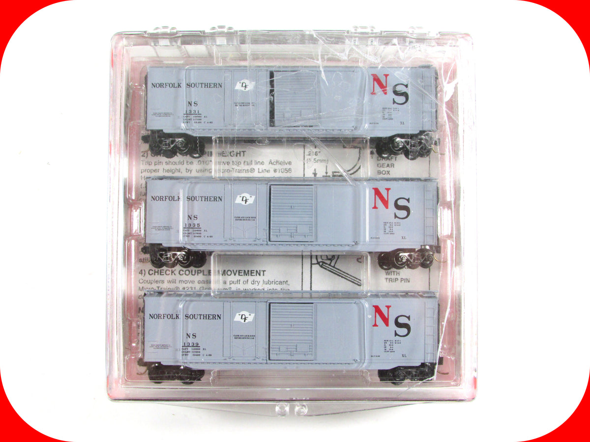 N Scale *NORFOLK SOUTHERN* Box Car 3-Pack #1331,1335,1339 ---Micro Trains 33132