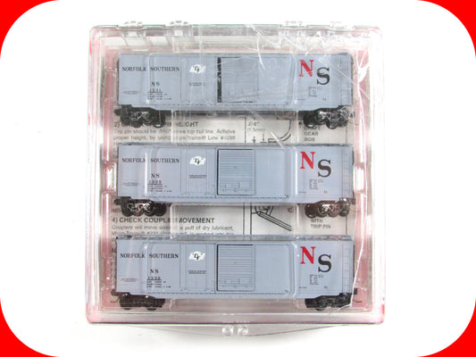 N Scale *NORFOLK SOUTHERN* Box Car 3-Pack #1331,1335,1339 ---Micro Trains 33132