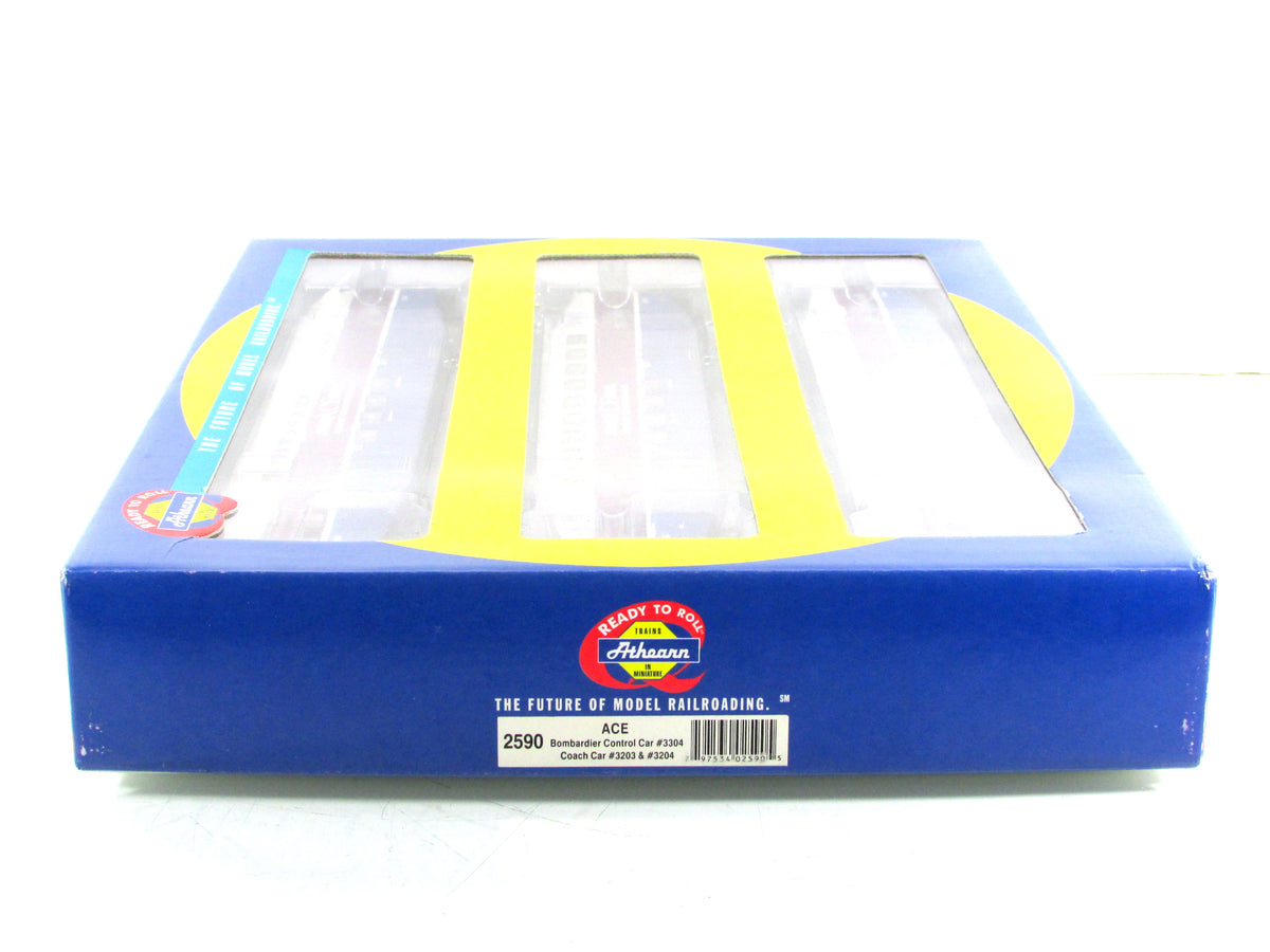 HO Scale ***ACE*** Bombardier Passenger Car Set #3304,3203,3204 -- Athearn 2590