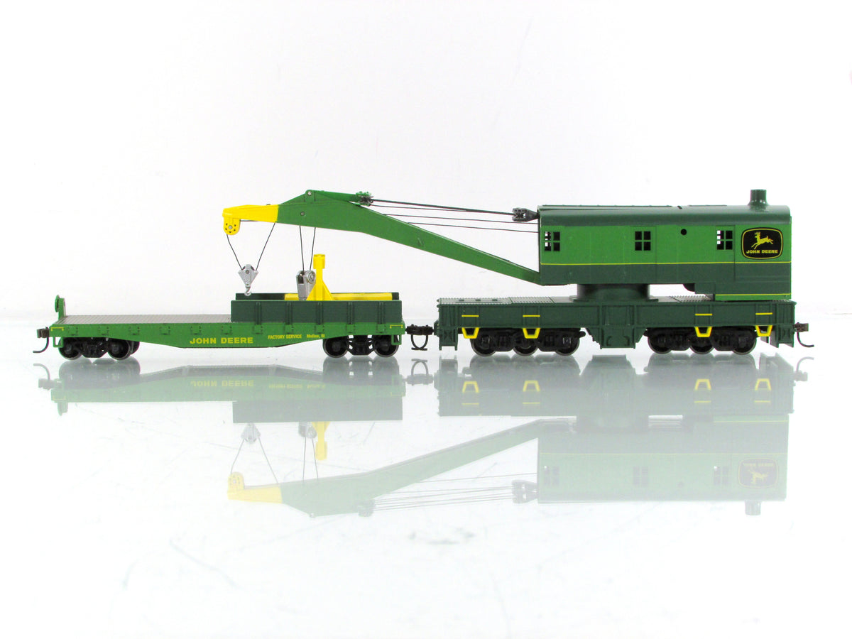 HO Scale ***JOHN DEERE*** 200 Ton Crane & Tender Set -- Athearn 7732 ***RARE***