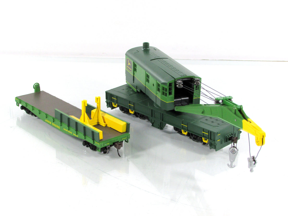 HO Scale ***JOHN DEERE*** 200 Ton Crane & Tender Set -- Athearn 7732 ***RARE***