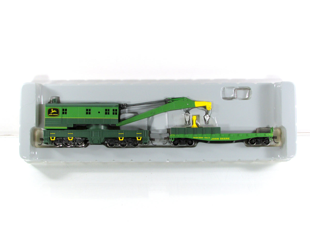 HO Scale ***JOHN DEERE*** 200 Ton Crane & Tender Set -- Athearn 7732 ***RARE***