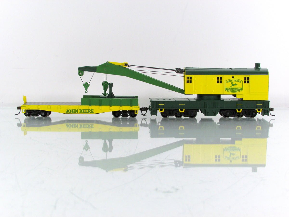 HO Scale ***JOHN DEERE*** 200 Ton Crane & Tender Set -- Athearn 7731 ***RARE***