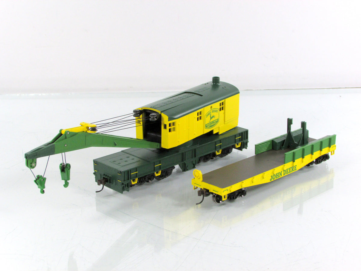 HO Scale ***JOHN DEERE*** 200 Ton Crane & Tender Set -- Athearn 7731 ***RARE***