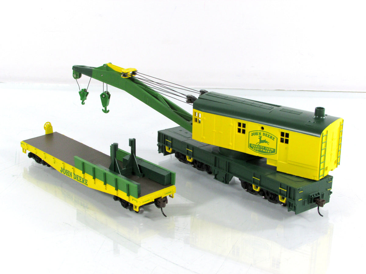 HO Scale ***JOHN DEERE*** 200 Ton Crane & Tender Set -- Athearn 7731 ***RARE***