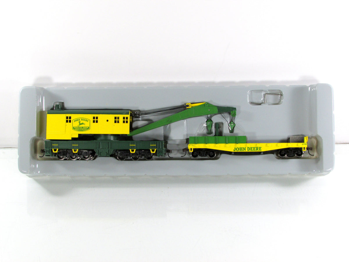HO Scale ***JOHN DEERE*** 200 Ton Crane & Tender Set -- Athearn 7731 ***RARE***