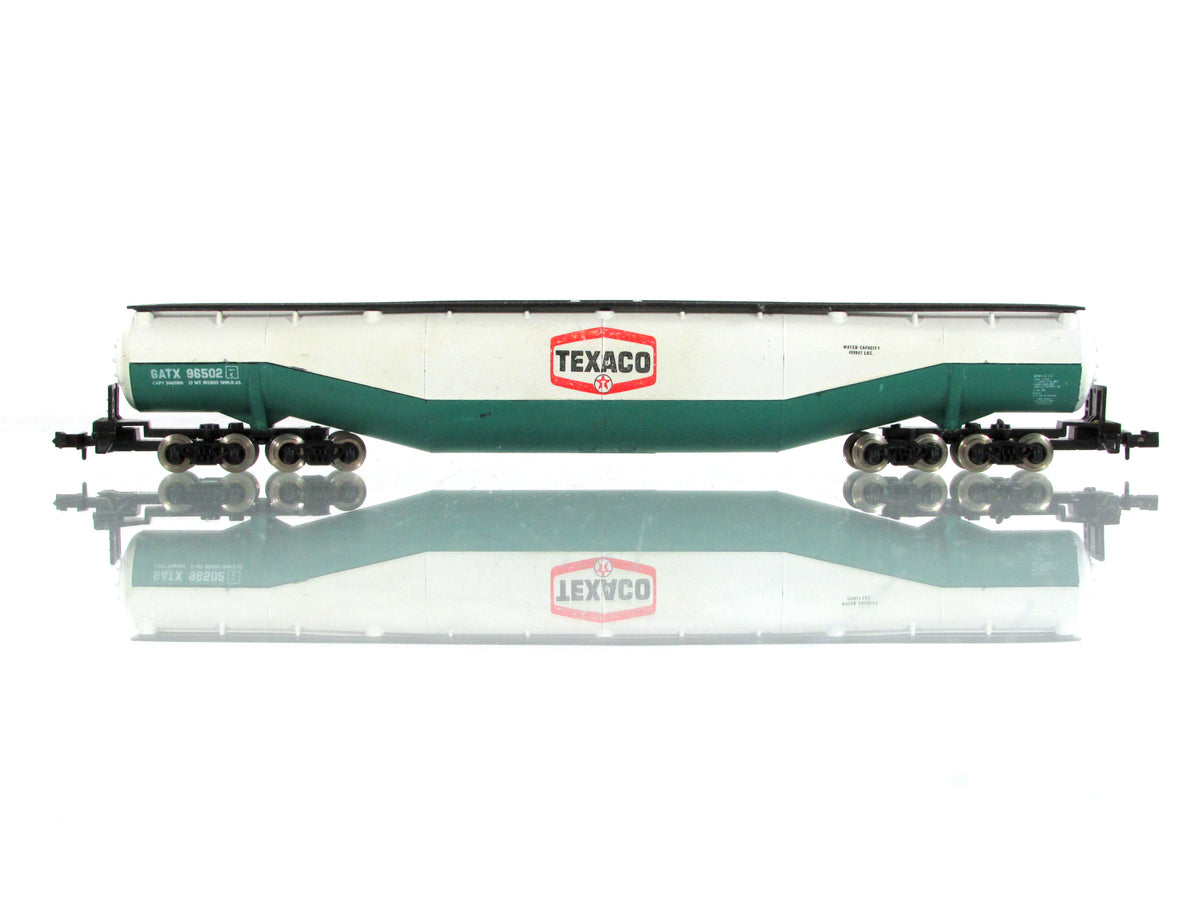 N Scale ***TEXACO*** 94' Jumbo Whale Belly Tank Car, GATX 96502 --- Atlas 3112