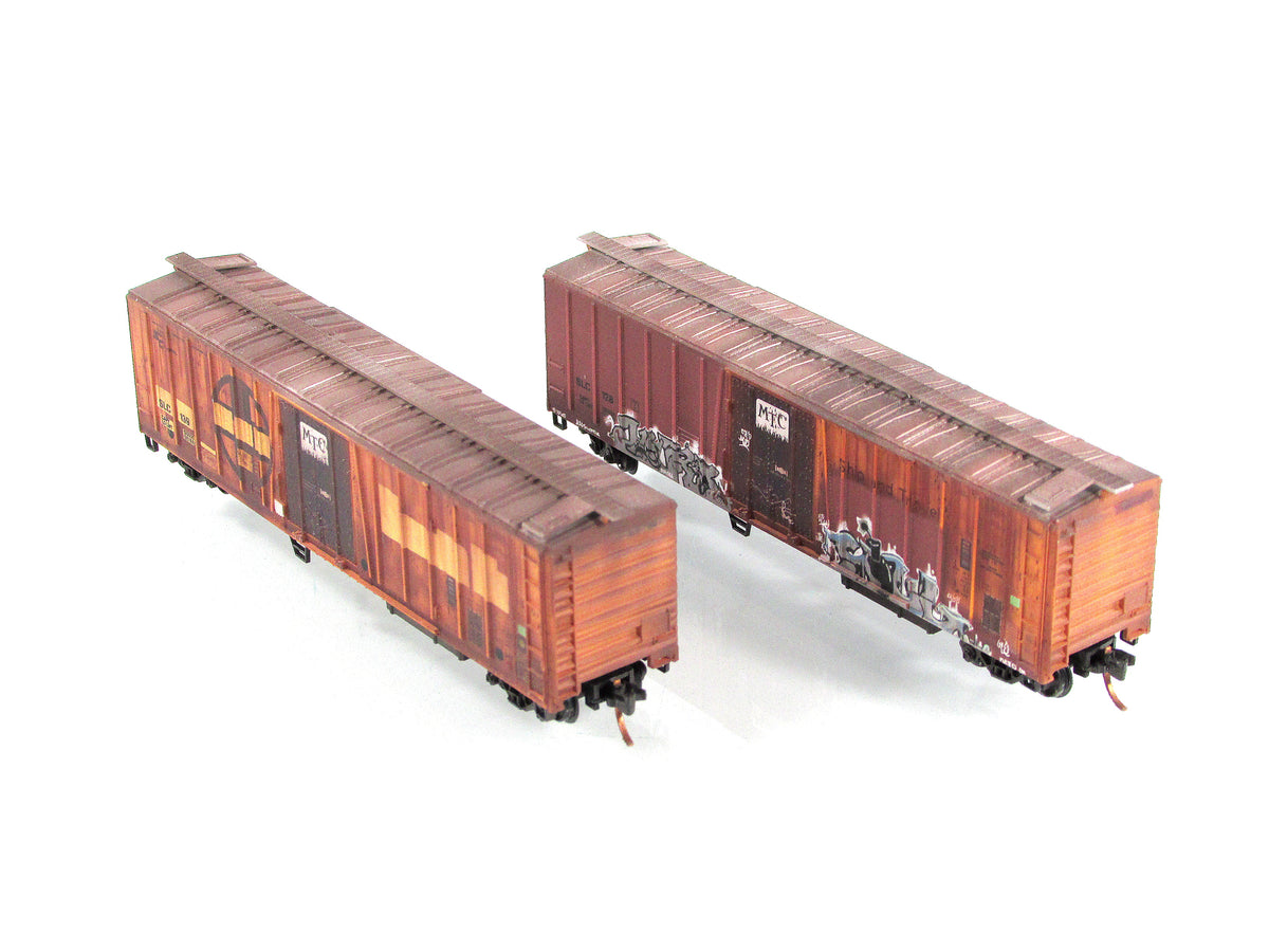 N Scale **SAN LUIS CENTRAL** Weathered Reefers #128,139 - Micro Trains 07044080