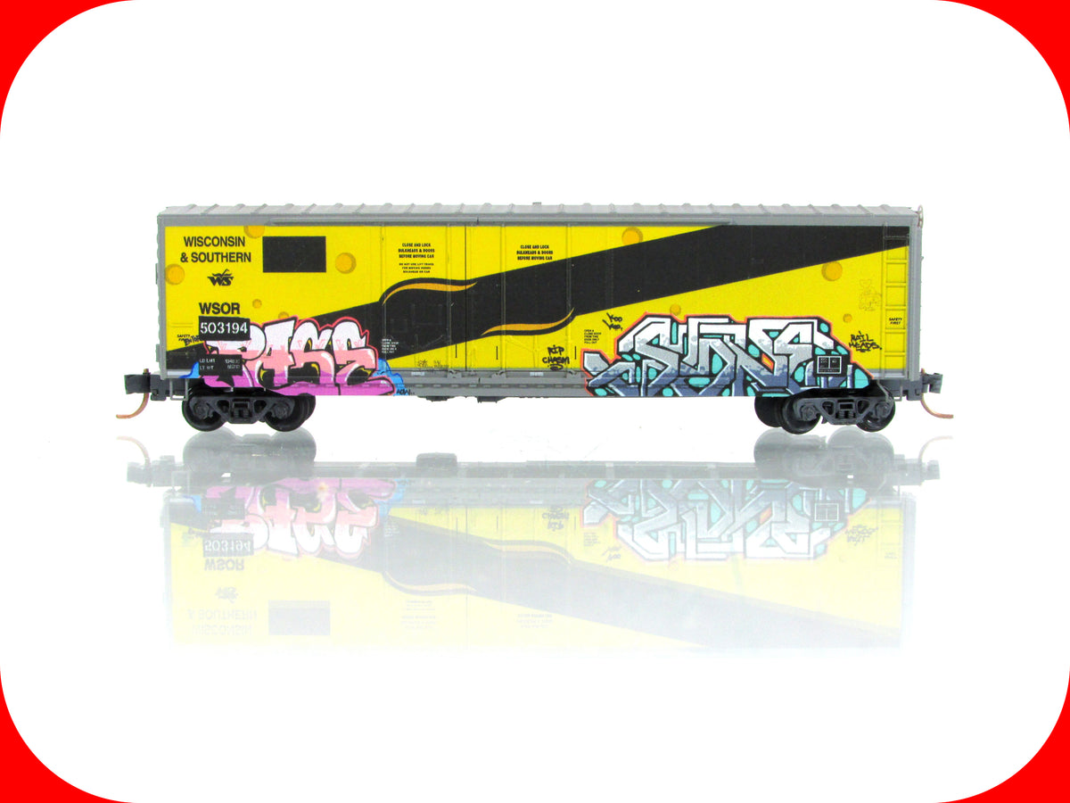 N Scale **WISCONSIN SOUTHERN* Weathered Box Car #503194 - Micro Trains 07544200