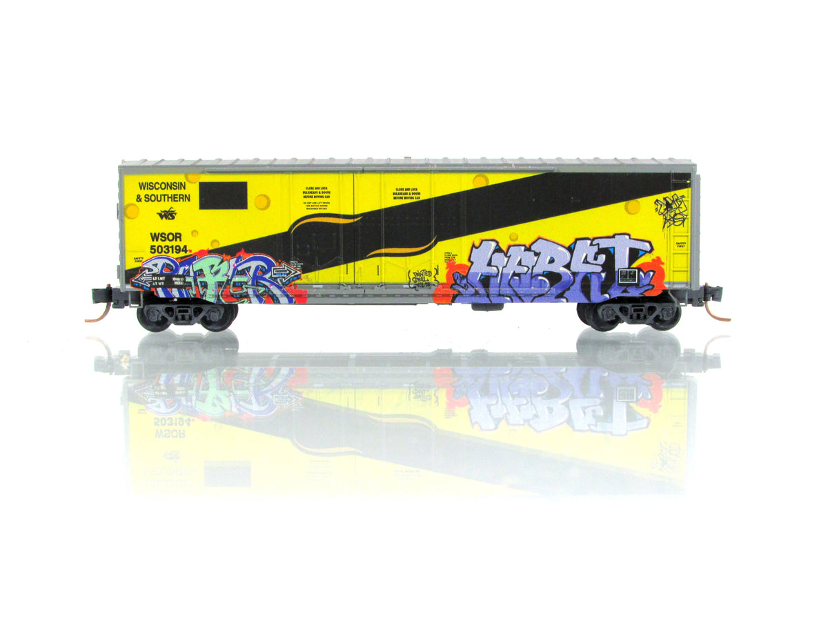 N Scale **WISCONSIN SOUTHERN* Weathered Box Car #503194 - Micro Trains 07544200