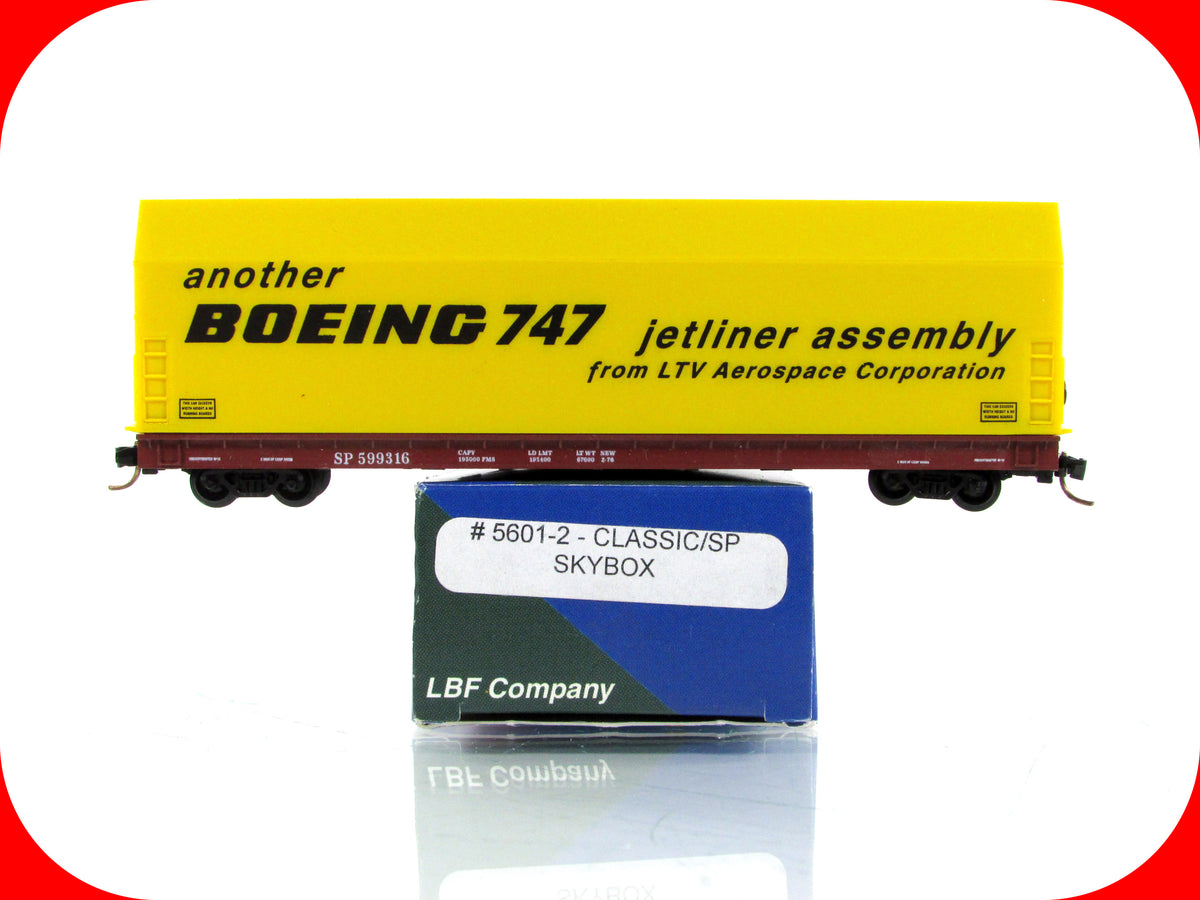 N Scale **BOEING SKYBOX** Aircraft Flat Car, SP 599316 - LBF 5601, MTL Couplers