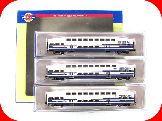 N Scale **METROLINK** Bombardier 3-Coach Set 108,110,125 - Athearn 10174 **RARE