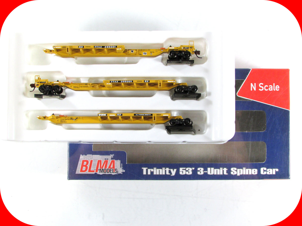 N Scale **TRAILER TRAIN** Trinity 53' 3-Unit Spine Car TTAX 355001 - BLMA 12251