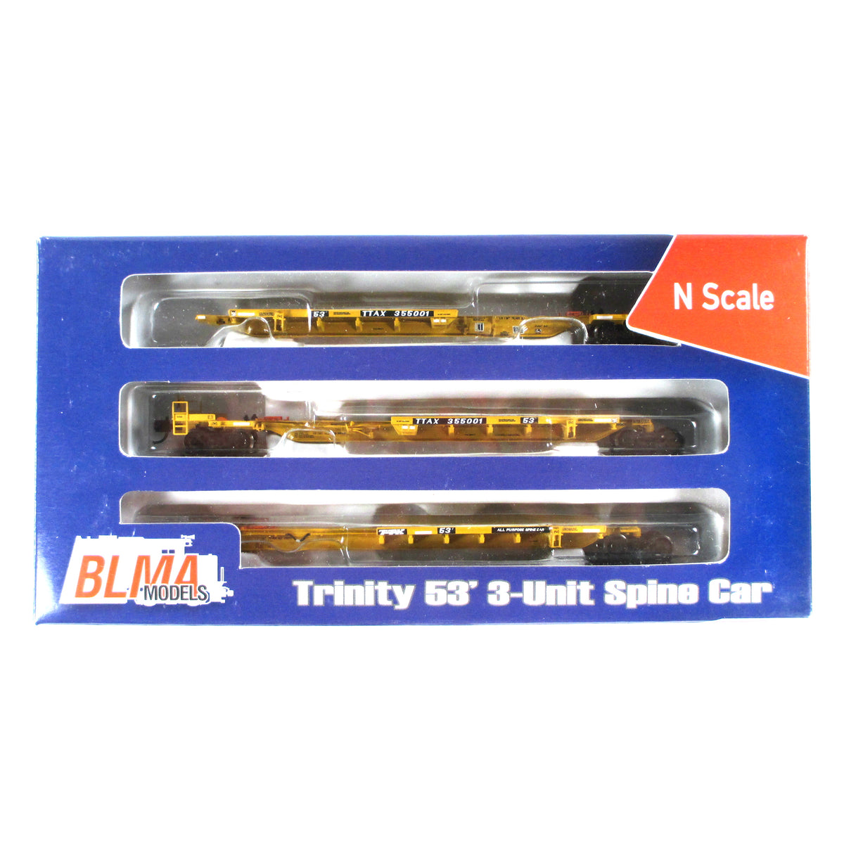 N Scale **TRAILER TRAIN** Trinity 53' 3-Unit Spine Car TTAX 355001 - BLMA 12251