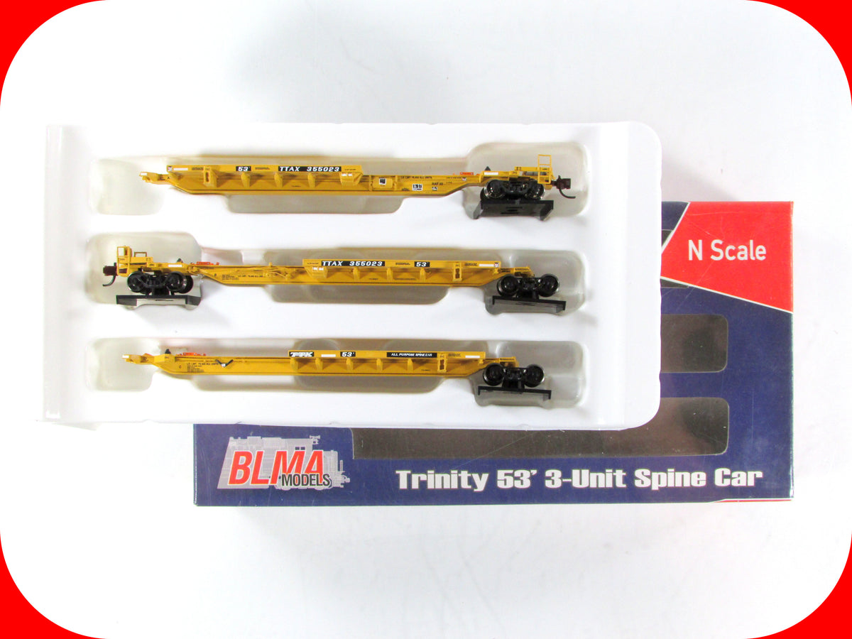 N Scale **TRAILER TRAIN** Trinity 53' 3-Unit Spine Car TTAX 355023 - BLMA 12252