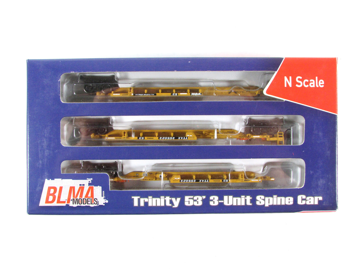 N Scale **TRAILER TRAIN** Trinity 53' 3-Unit Spine Car TTAX 355023 - BLMA 12252