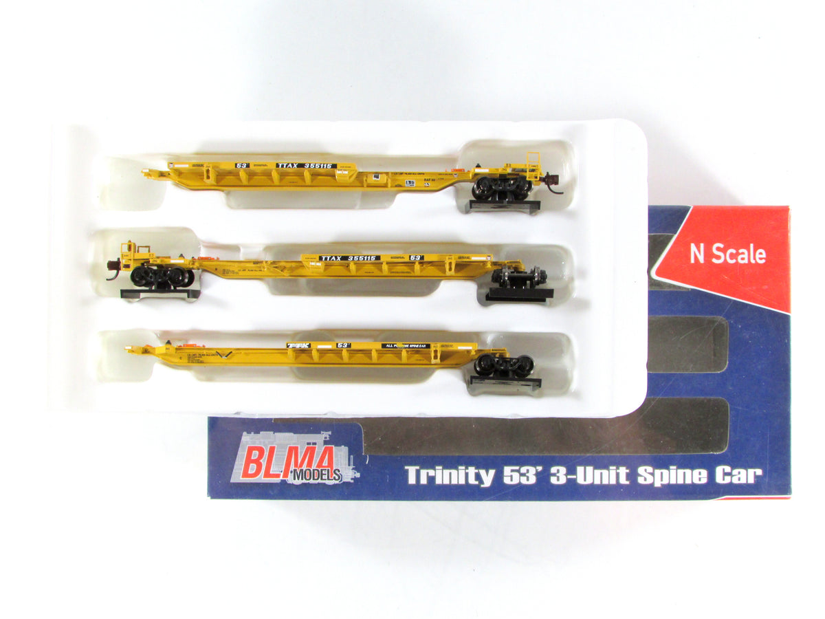 N Scale **TRAILER TRAIN** Trinity 53' 3-Unit Spine Car TTAX 355115 - BLMA 12253