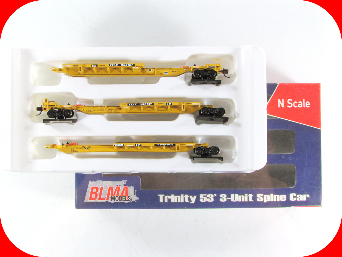 N Scale **TRAILER TRAIN** Trinity 53' 3-Unit Spine Car TTAX 355137 - BLMA 12254