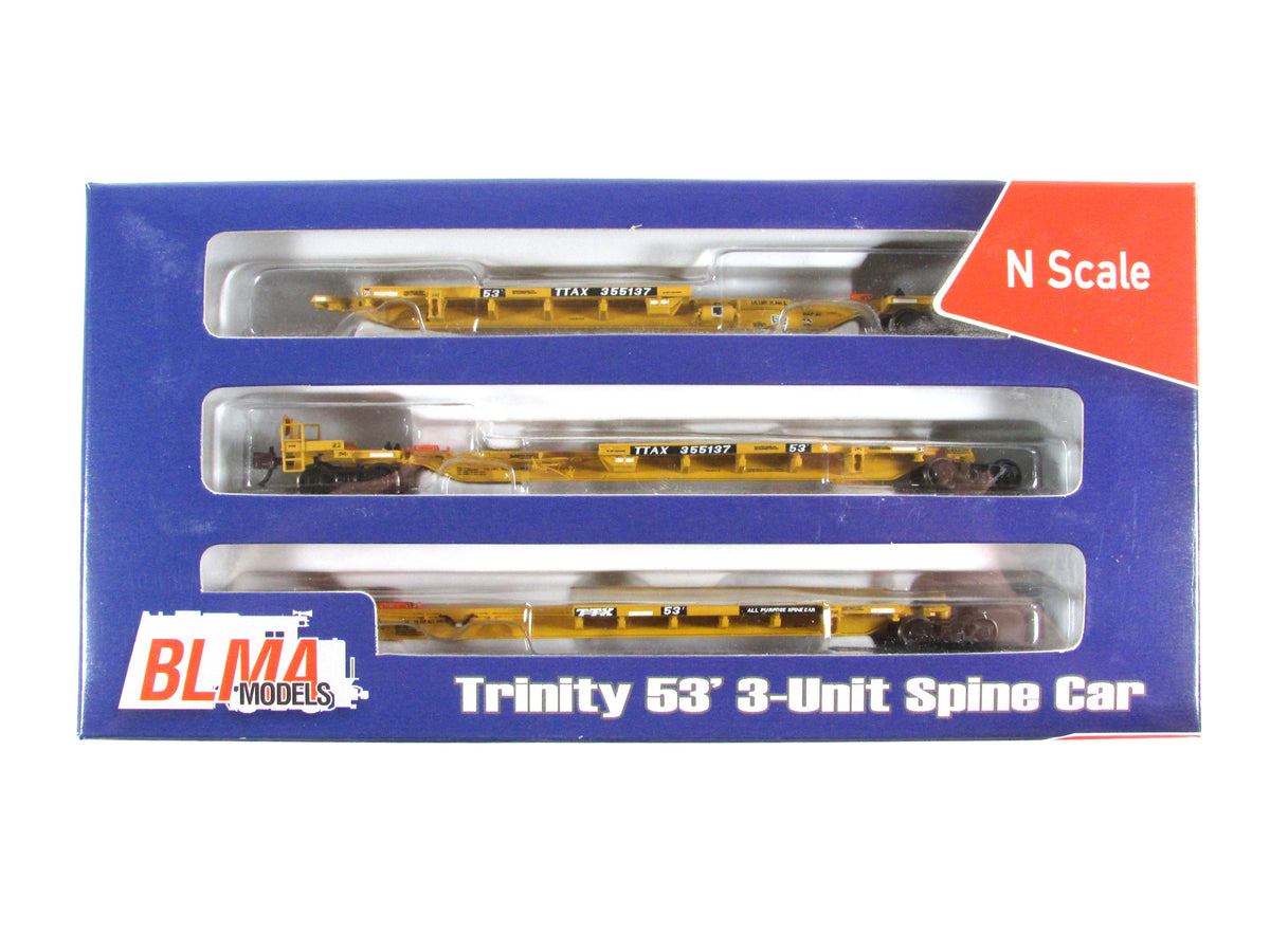 N Scale **TRAILER TRAIN** Trinity 53' 3-Unit Spine Car TTAX 355137 - BLMA 12254