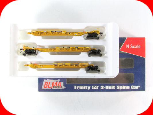 N Scale **TRAILER TRAIN** Trinity 53' 3-Unit Spine Car TTAX 355158 - BLMA 12255