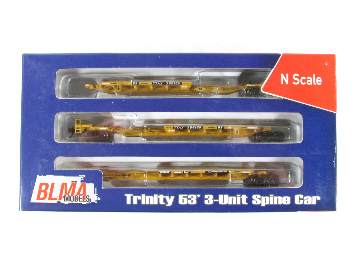 N Scale **TRAILER TRAIN** Trinity 53' 3-Unit Spine Car TTAX 355158 - BLMA 12255