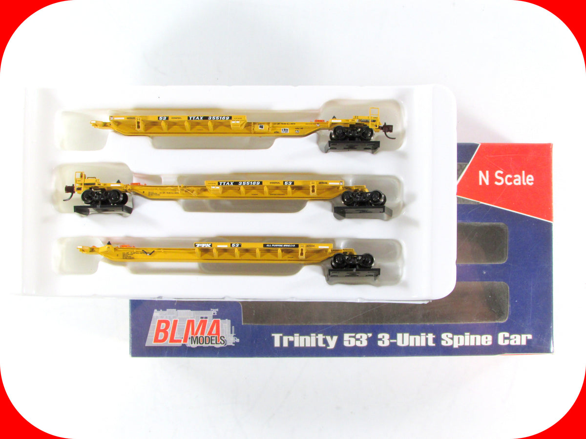 N Scale **TRAILER TRAIN** Trinity 53' 3-Unit Spine Car TTAX 355169 - BLMA 12256