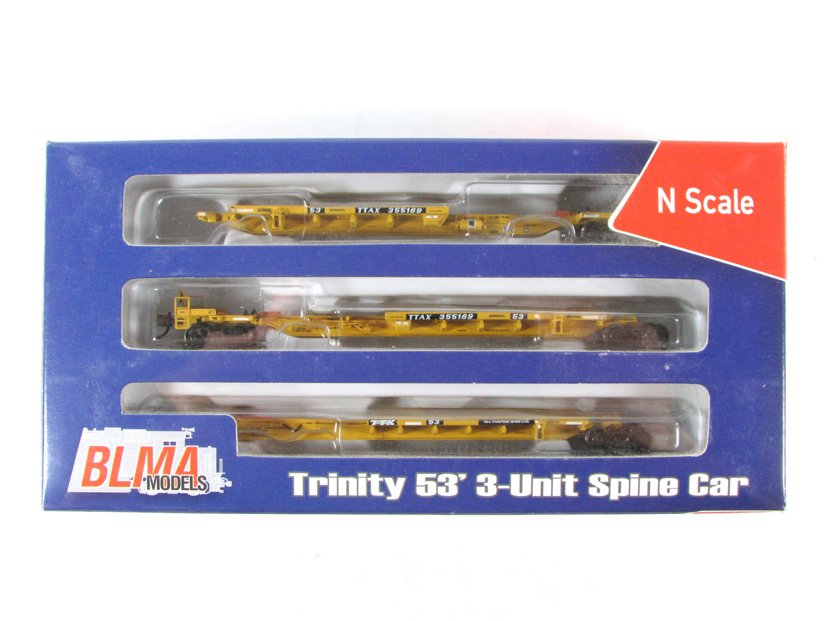 N Scale **TRAILER TRAIN** Trinity 53' 3-Unit Spine Car TTAX 355169 - BLMA 12256