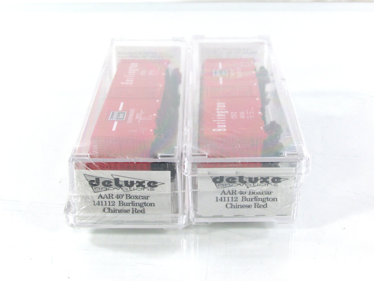 N Scale ***BURLINGTON*** 40' Box Car 2-Pack, CB&Q #39153,39199 -- Deluxe 141112