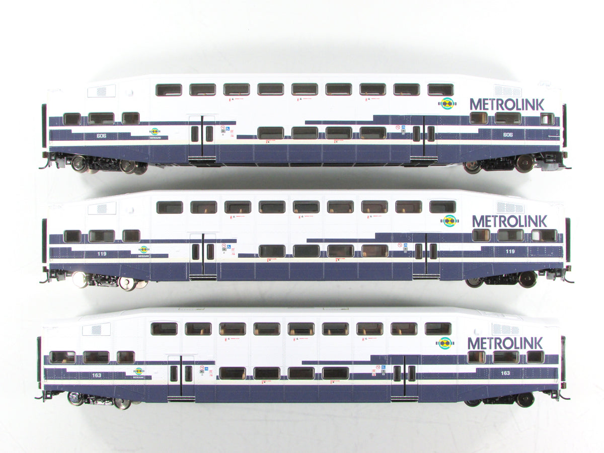 HO Scale ***METROLINK** Bombardier Psgr Set #606,119,163 - Athearn 25907 **RARE